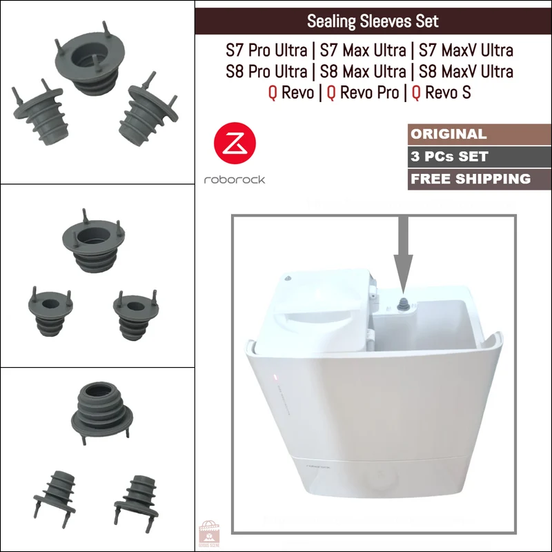 Roborock S7 Max, S7 MaxV, S7 Pro Ultra, S8 Max, S8 MaxV, S8 Pro Ultra, Q Revo, Pro, S | Original Spare & Repair Parts For Auto Empty Dock: Sealing Sleeves