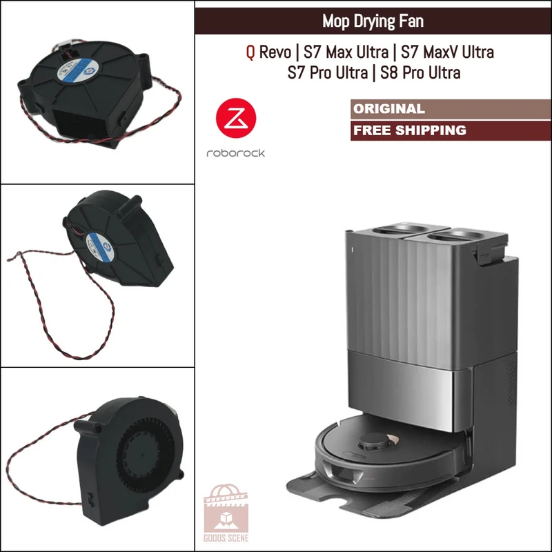 Roborock Q Revo, S7 Max Ultra, S7 MaxV Ultra, S7 Pro Ultra, S8 Pro Ultra | Original Spare & Repair Parts For Auto Empty Dock: Mop Drying Fan Motor Module