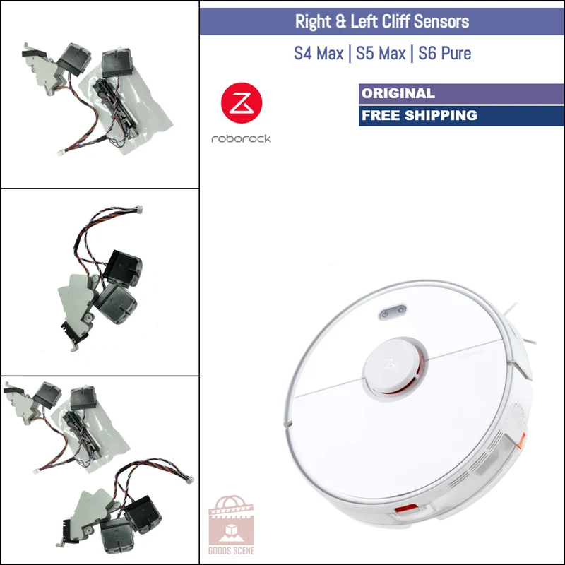 Roborock S4 Max, S5 Max, S6 Pure | Original Spare & Repair Parts: Right & Left Cliff, Wall & Front Bumper Sensors Assembly