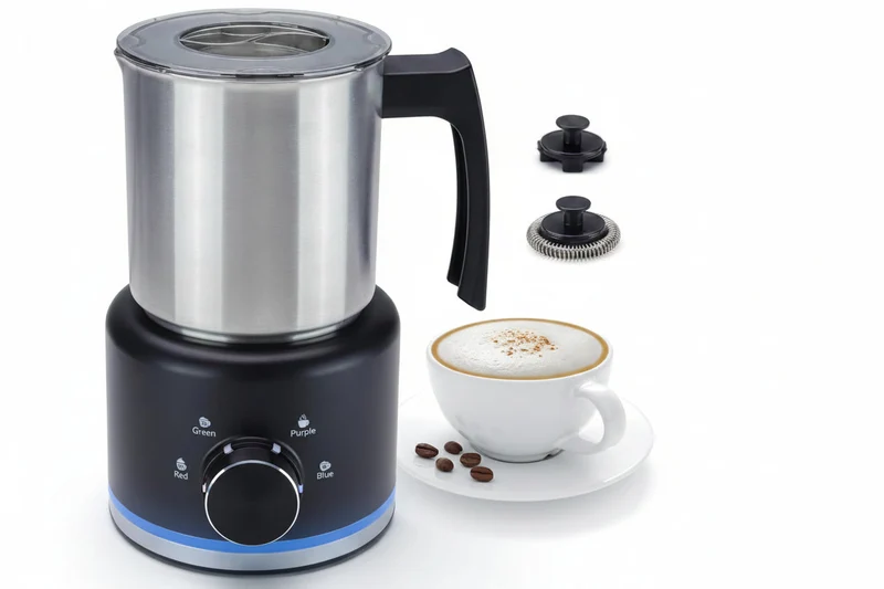 Milchaufschäumer Elektrisch | 4-in-1 Milchschäumer mit 500 ml Edelstahlbehälter