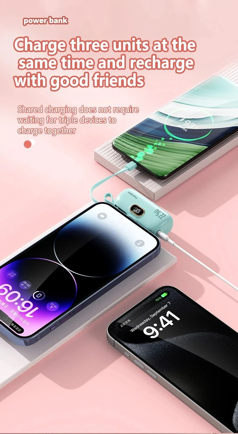 Powerbank 5000 mAh | Kompakte Mini Powerbank mit 22,5W Schnellladen