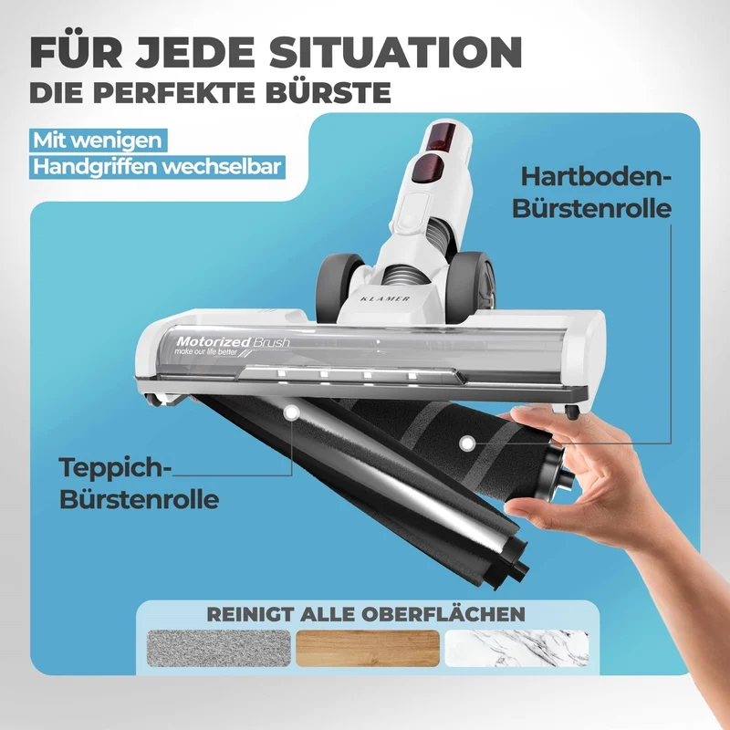 Akkustaubsauger | Kabelloser Staubsauger mit 420 W und HEPA-Filter