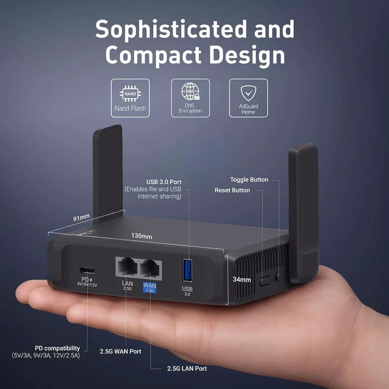 GL.iNet Slate 7 (GL-BE3600) Dual-band Wi-Fi 7 Travel Router