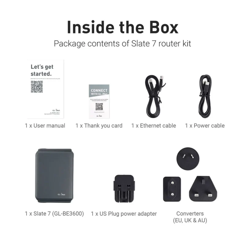 GL.iNet Slate 7 (GL-BE3600) Dual-band Wi-Fi 7 Travel Router