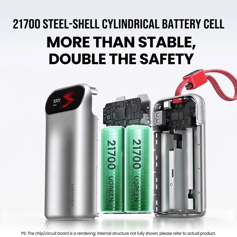 UGREEN 45W Fast Charging Power Bank 10000mAh with Smart Screen Display