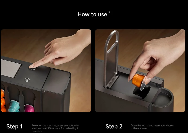 Xiaomi Mijia Capsule Coffee Machine S1 Home One-key Portable Extraction Dual Drive Precision Temperature Control Machine