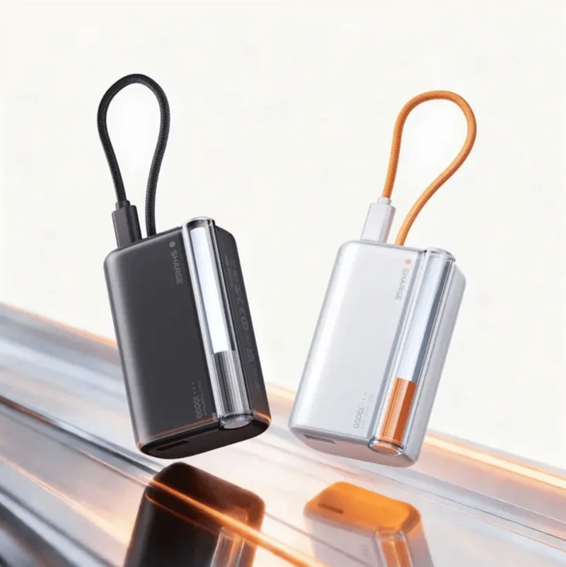 Sharge Flow 3 45W 10,000mAh Power Bank with Integrated Type-C Cable