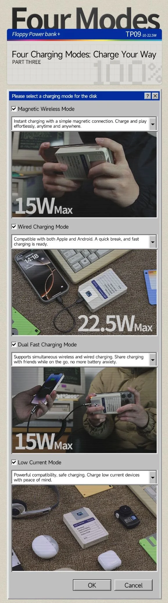 Trozk Floppy Magnetic 22.5W Power Bank 10000mAh Without Storage