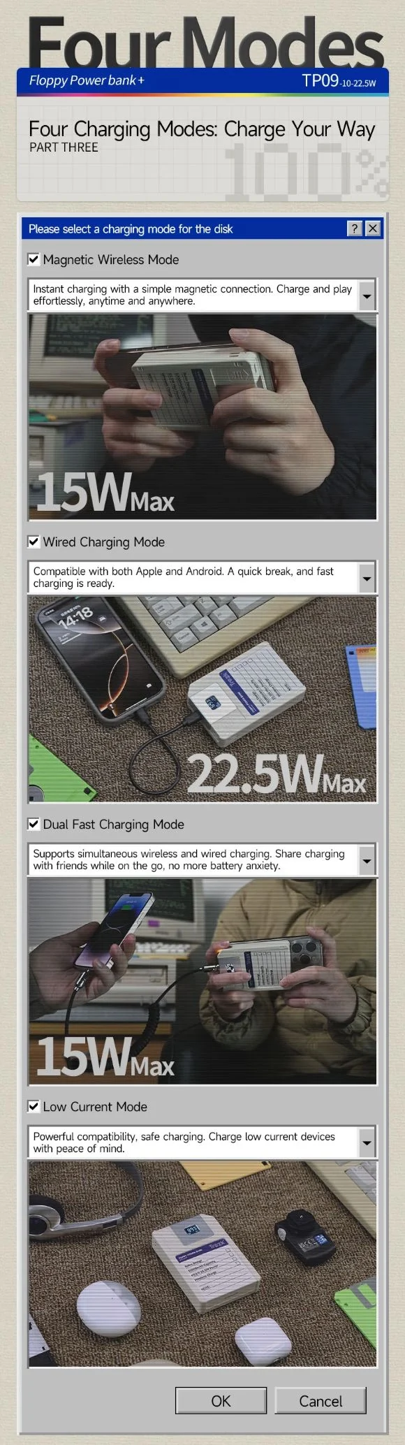 Trozk Floppy Magnetic 22.5W Power Bank 10000mAh Without Storage