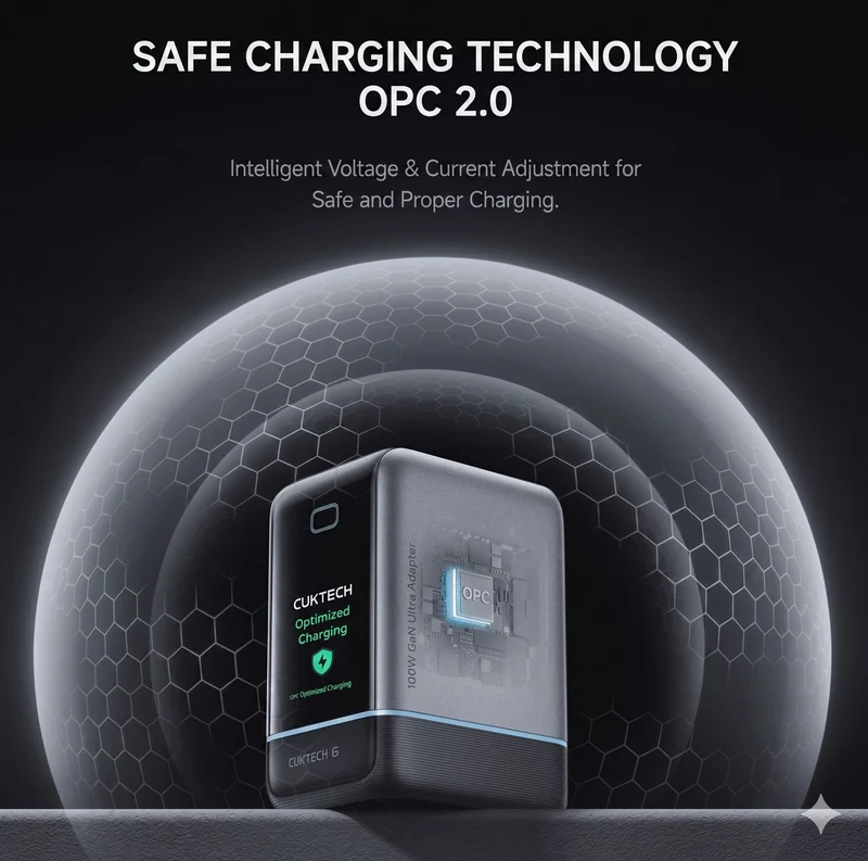 Cuktech 6 Ultra AD653U Charger – 3 USB-C ports x2 + USB-A, PD 3.0 / QC 4.0 / PPS fast charging, 100W