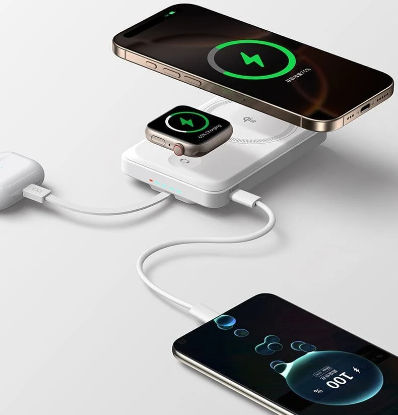 W&P Qi2 Magnetic Power Bank With Magsafe Stand, 35W Ultra-Thin 20000mAh