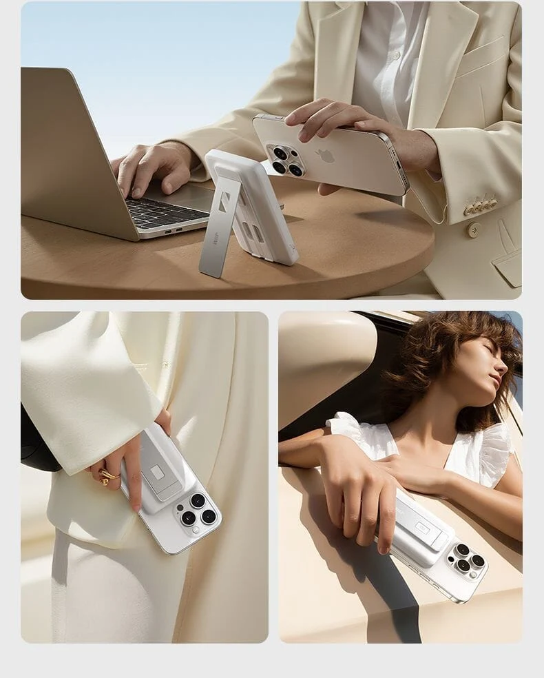 W&P Qi2 Magnetic Power Bank With Magsafe Stand, 35W Ultra-Thin 20000mAh