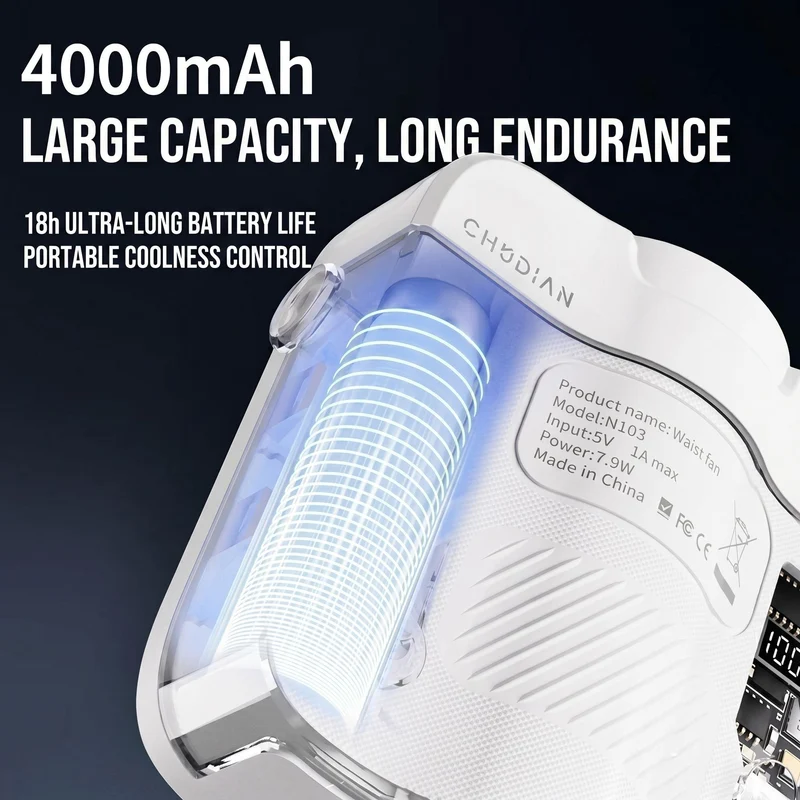 ChuDian Waist-Mounted Portable & Rechargeable Body Cooler Fan