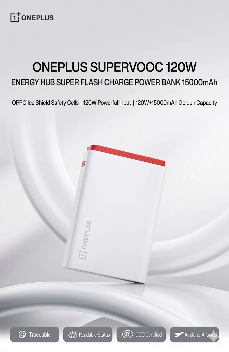 OnePlus 120W SuperVOOC Flash Charge 15000mAh Power Bank (Accelerated Red)