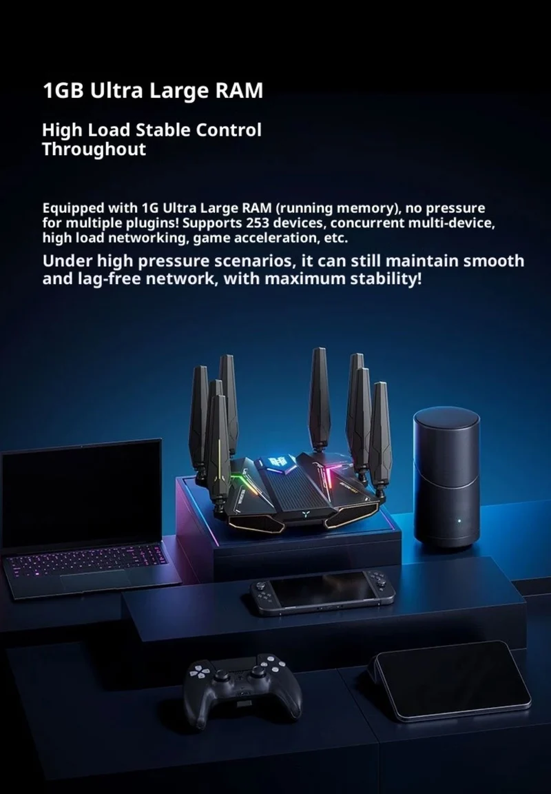 ZTE WenTian BE7200 Max Gaming Router Wi-Fi 7 Up to 7200 Mbps