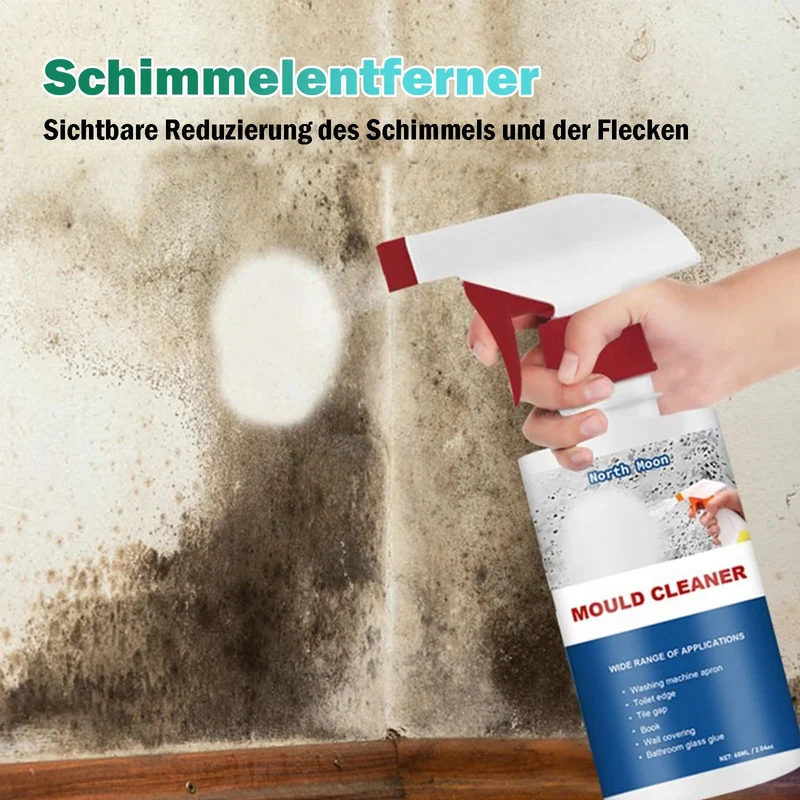 Schimmelentferner Spray | Flüssiger Reiniger für Wände, Fugen, Silikon und Tapeten im Innen- und Außenbereich