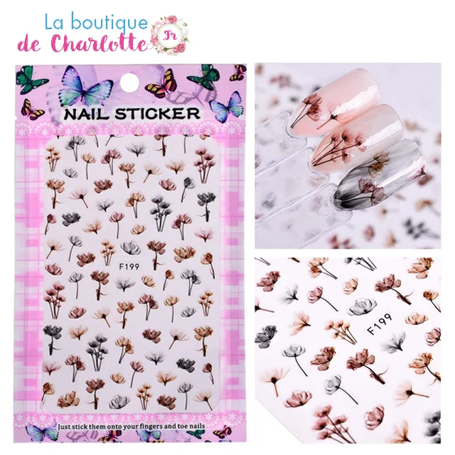STICKER FLEURS POUR MANUCURE