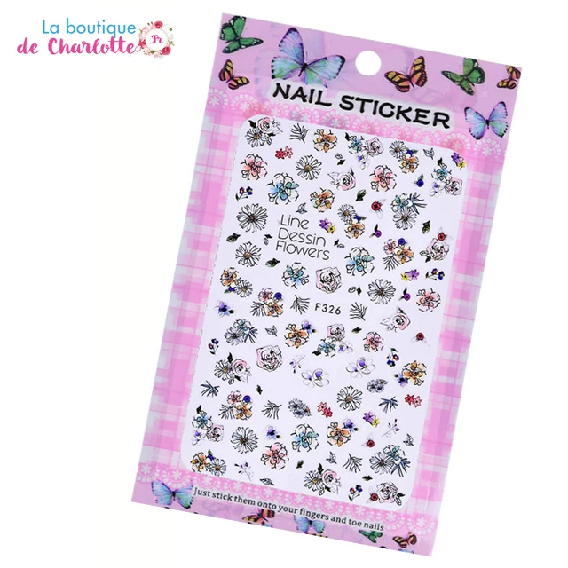 STICKER FLEURS POUR MANUCURE
