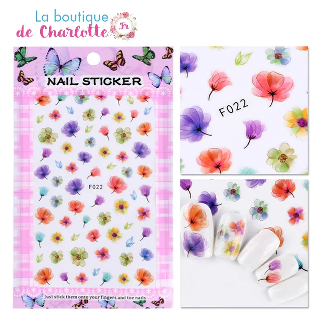 STICKER FLEURS POUR MANUCURE