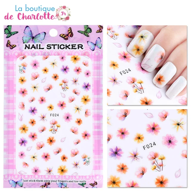 STICKER FLEURS POUR MANUCURE