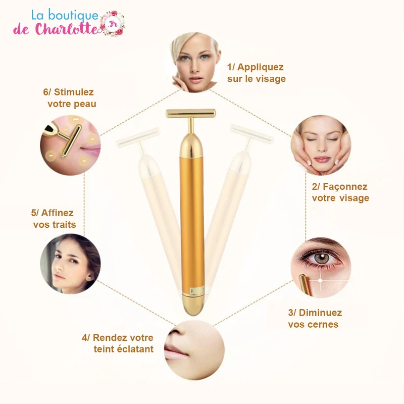 BARRE DE MASSAGE PLAQUÉE OR