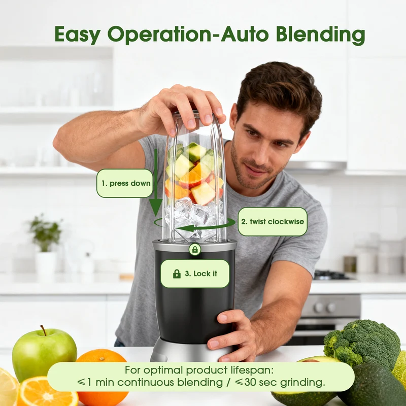Teendow - Personal Blender 25000RPM Smoothie Blender Maker for Shakes and Smoothies with 3 Portable Cups for Frozen Drinks,Juice