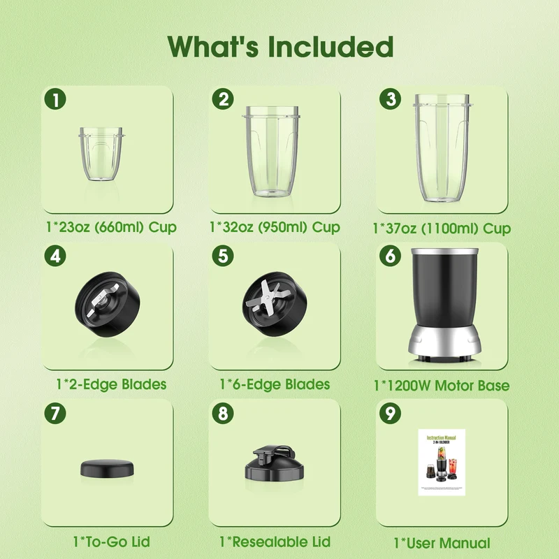 Teendow - Personal Blender 25000RPM Smoothie Blender Maker for Shakes and Smoothies with 3 Portable Cups for Frozen Drinks,Juice