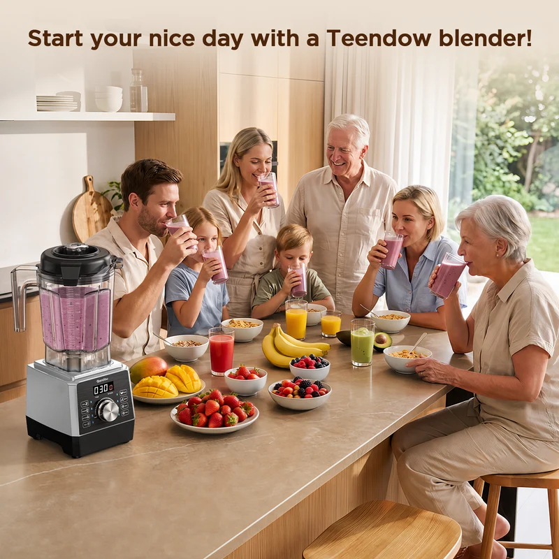 Teendow 1800W High-Speed Blender with 6 One-Touch Programs, 25,000 RPM, 2L Pitcher for Smoothies, Ice Crush & Grinding