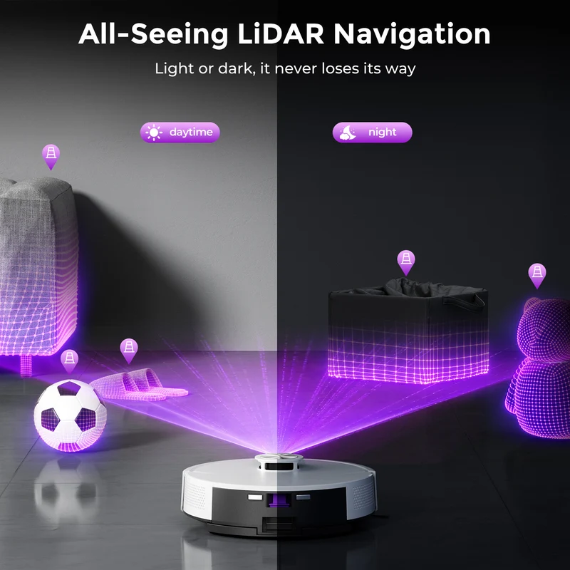 Teendow Robot Vacuum and Mop,18000Pa Robotic Vacuum with LiDAR Navigation and Self-Emptying Station