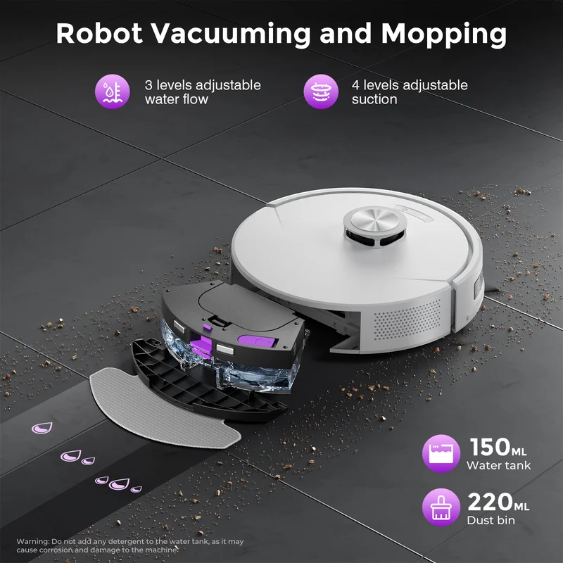 Teendow Robot Vacuum and Mop,18000Pa Robotic Vacuum with LiDAR Navigation and Self-Emptying Station