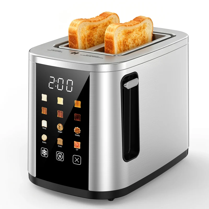 Teendow Digital Touchscreen 2-Slice Toaster with Bagel, Defrost & Reheat Functions
