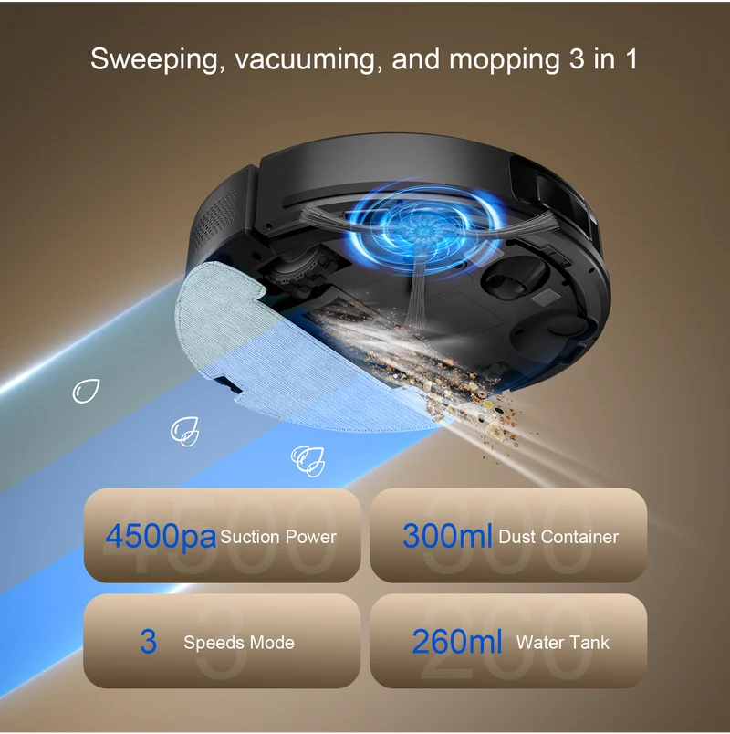 Teendow D10S 2-in-1 Robot Vacuum Cleaner