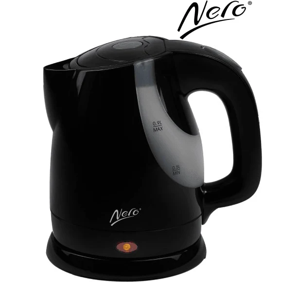 Nero Bambino Kettle 0.9 Litre Jug Compact Water Boiler Coffee Tea Hotel (Black)