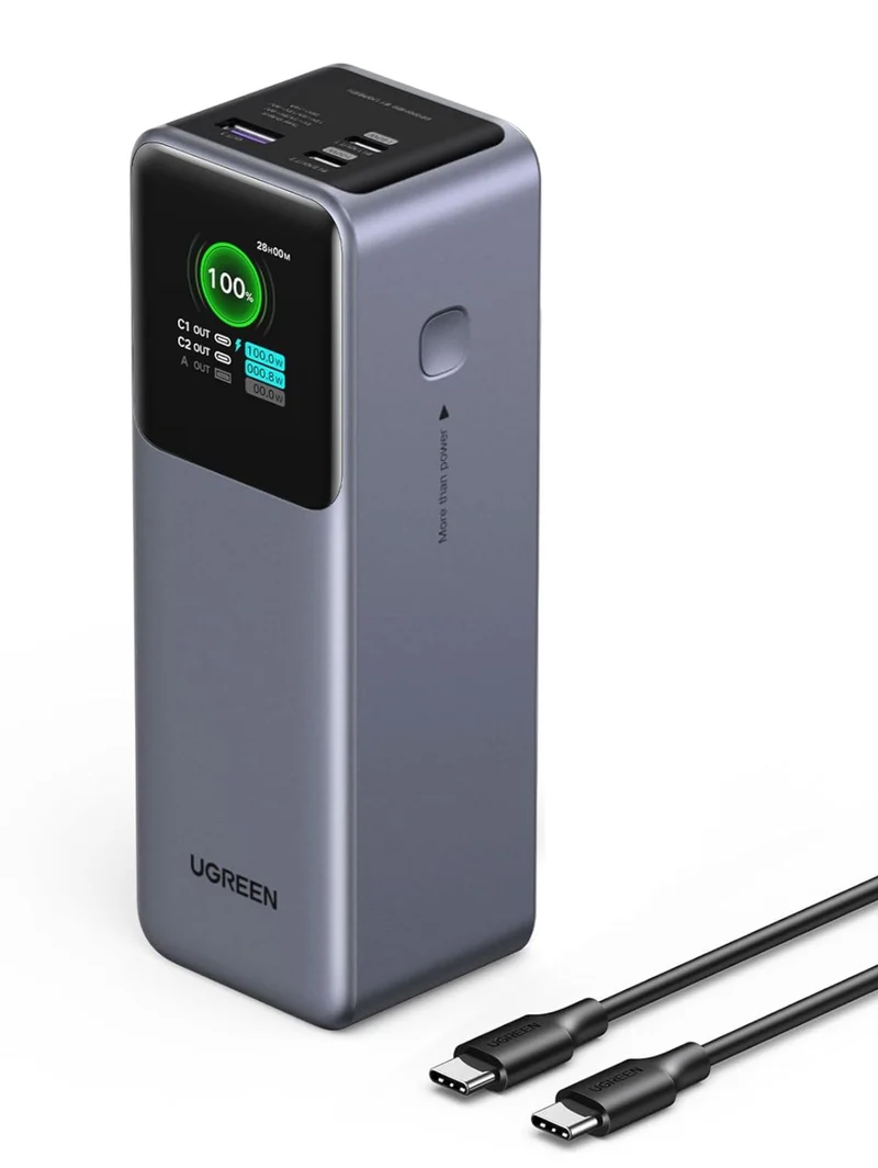UGREEN Nexode Power Bank 25000mAh 200W, 3-Port with Smart Digital Display