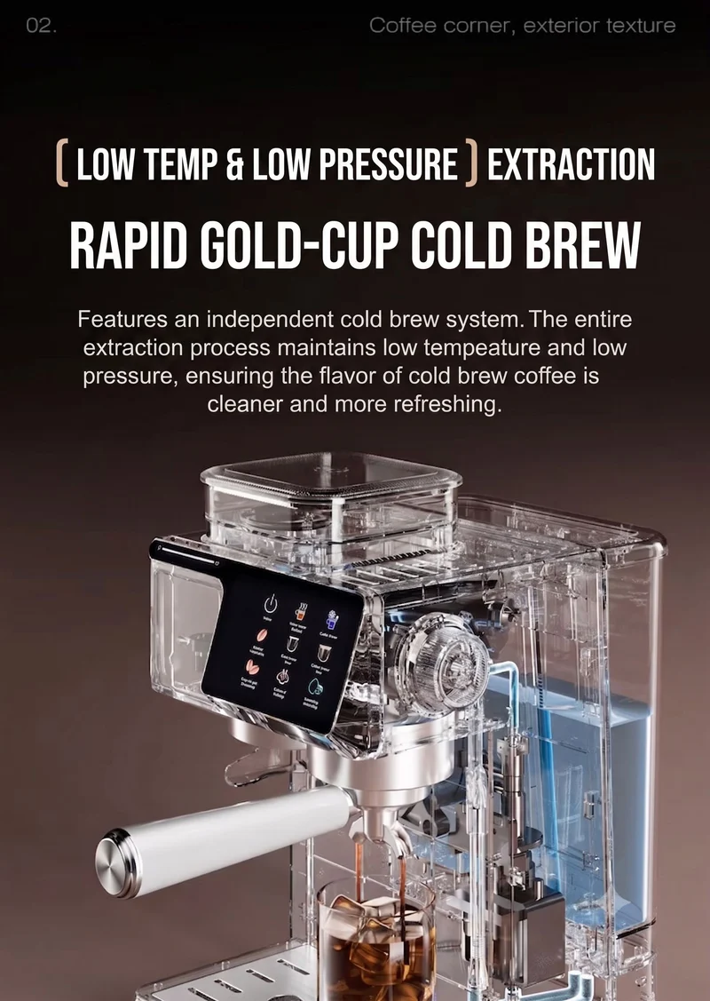 UDI CM5530 Home Small Coffee Maker with Automatic Grinding and Cold Brew