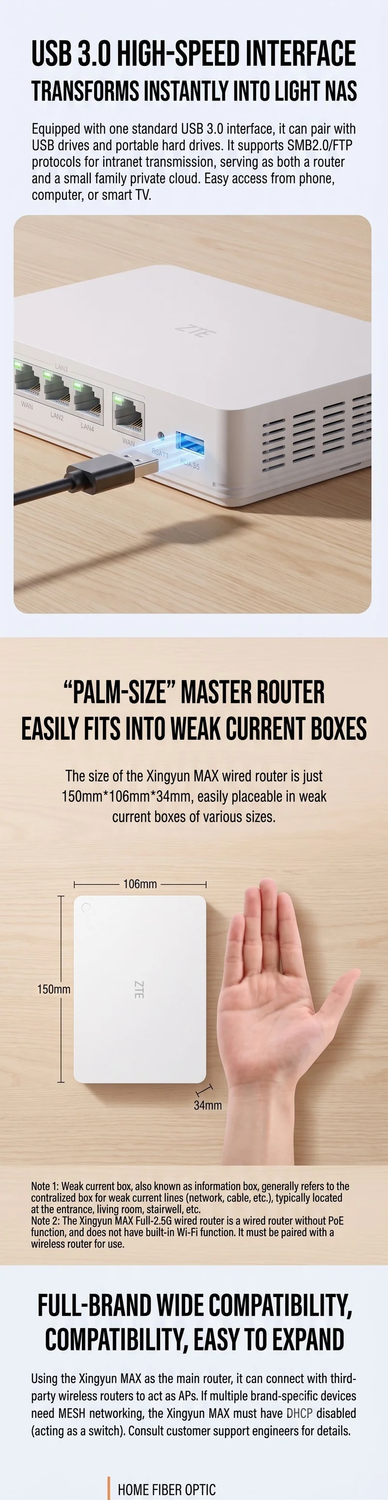 ZTE Nebula MAX 2.5G Wired Router supporting 2500 Mbps