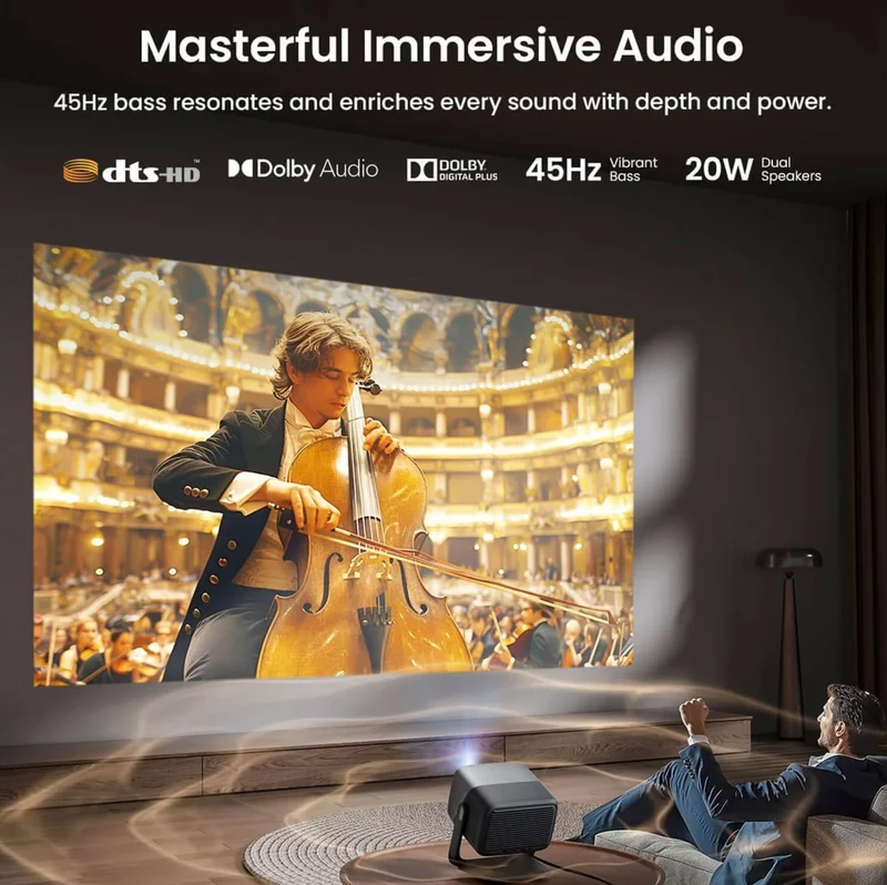 JMGO N1S Ultra, High Brightness & 300'' Screen, 4K Vivid Display, Pure Triple Laser, Dolby Audio