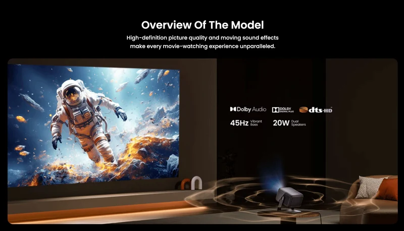 JMGO N1S Ultra, High Brightness & 300'' Screen, 4K Vivid Display, Pure Triple Laser, Dolby Audio