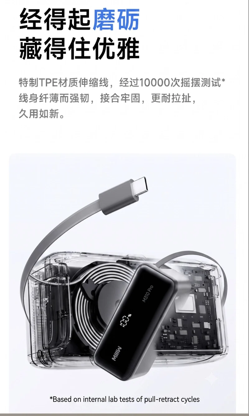 MIIIW Digital Display Fast Charging Power Bank M310 Pro 10000mAh 45W | Switch freely between mobile and desktop use