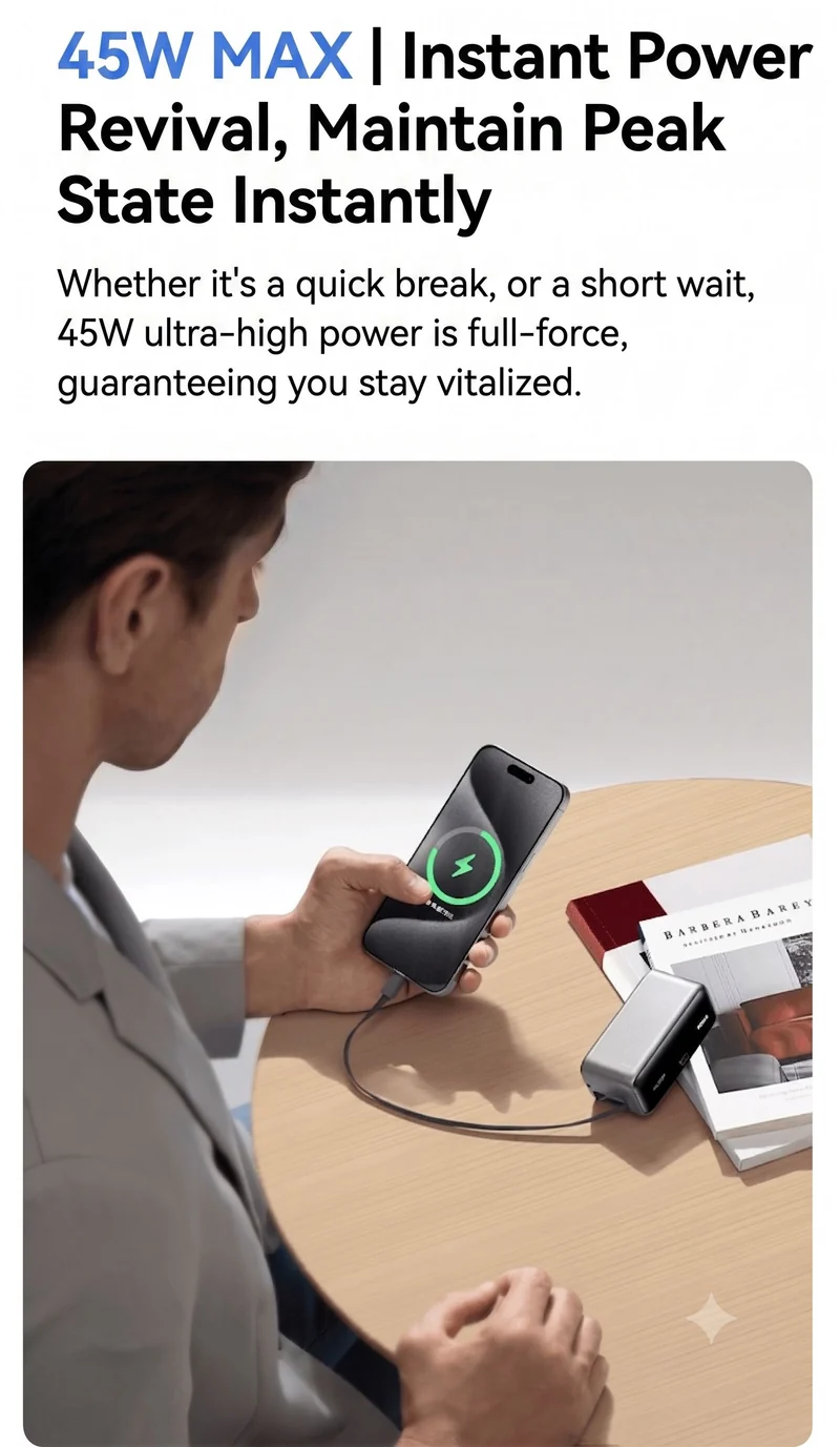 MIIIW Digital Display Fast Charging Power Bank M310 Pro 10000mAh 45W | Switch freely between mobile and desktop use