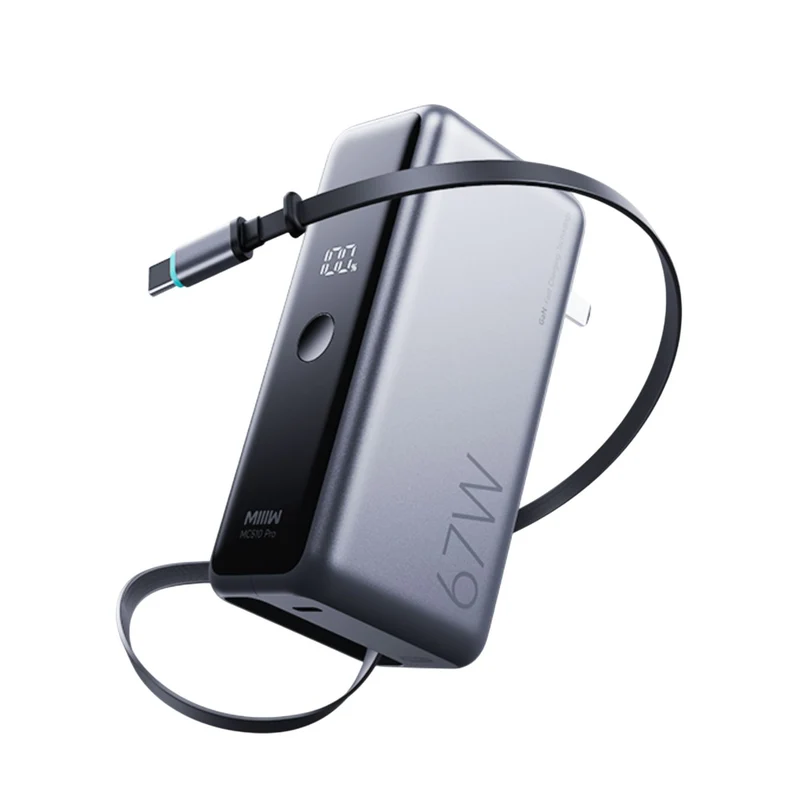 MIIIW Miwu Energy Column 3-in-1 MC510 Pro 67W MAX High Power | New Generation Gallium Nitride | Suspended Retractable Cable