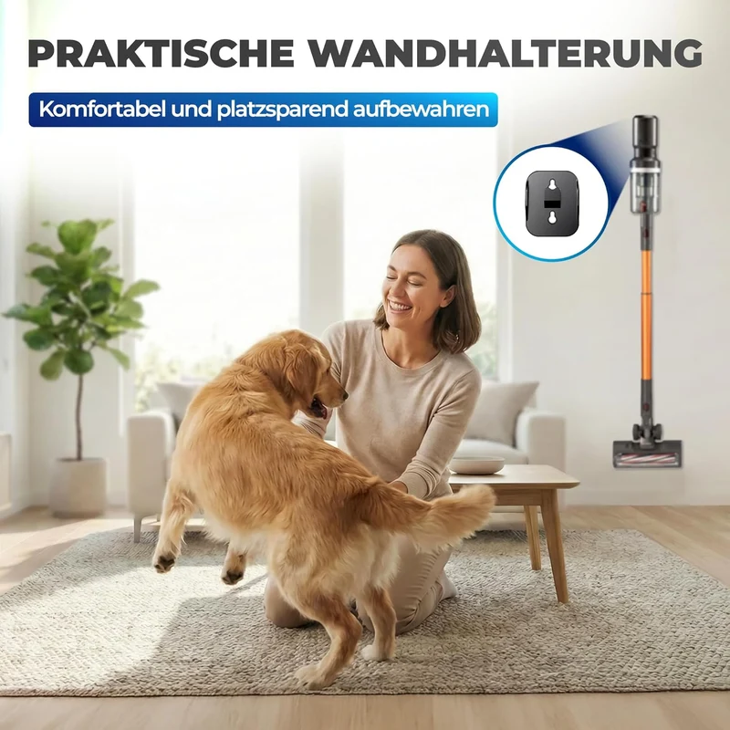 Akkustaubsauger 460 Watt | Kabelloser 2-in-1 Staubsauger mit bis zu 60 Minuten Laufzeit