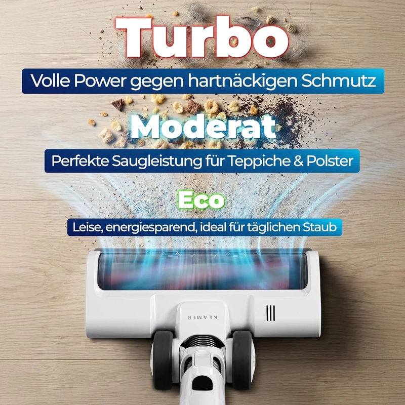 Akkustaubsauger 460 Watt | Kabelloser 2-in-1 Staubsauger mit bis zu 60 Minuten Laufzeit
