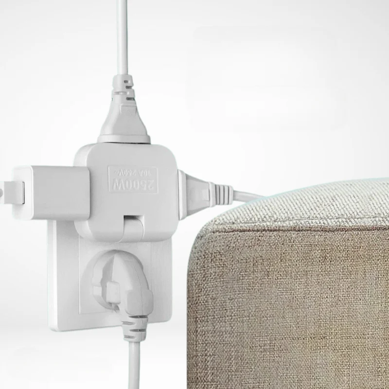 Universelle Mehrfachsteckdosenleiste mit 180° Drehkopf | 3 Steckdosen | Platzsparendes Design | Flammhemmendes Gehäuse