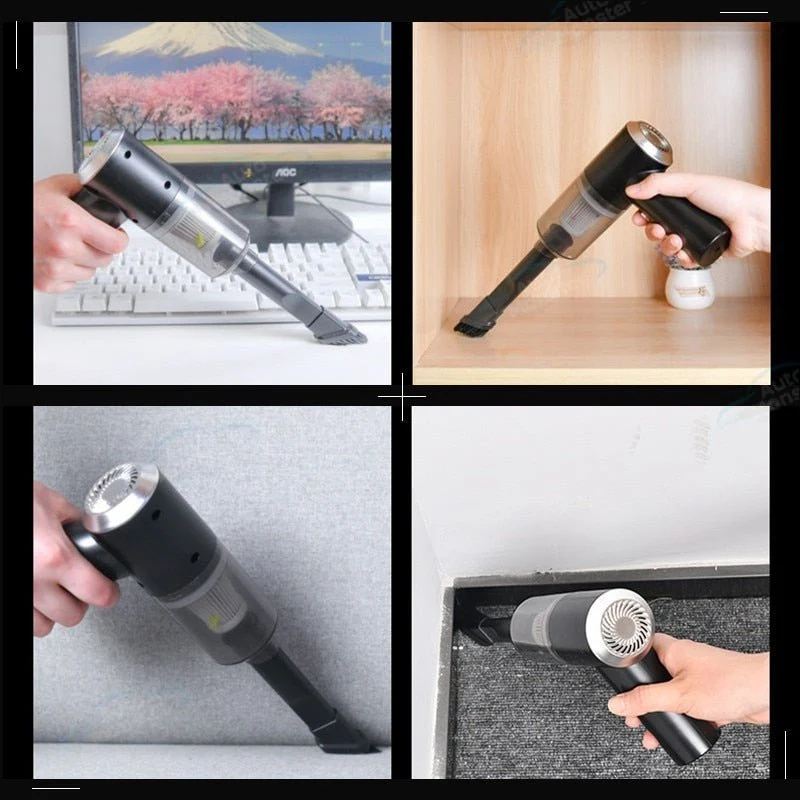 Kabelloser Auto-Handstaubsauger 9000 Pa | Mini Akkustaubsauger mit Edelstahlfilter | Kompakt für Auto & Haushalt