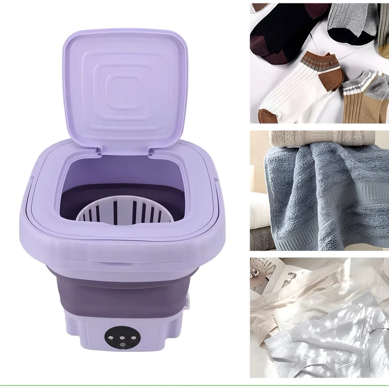 Faltbare Mini-Waschmaschine mit Schleuderfunktion | Tragbare Reisewaschmaschine | Platzsparend für Camping & Zuhause