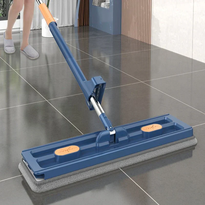 Flachmopp mit Freihand-Auswringsystem | 360° Bodenwischer mit Mikrofaserpad | Für Parkett, Fliesen & Laminat