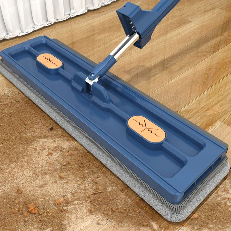 Flachmopp mit Freihand-Auswringsystem | 360° Bodenwischer mit Mikrofaserpad | Für Parkett, Fliesen & Laminat