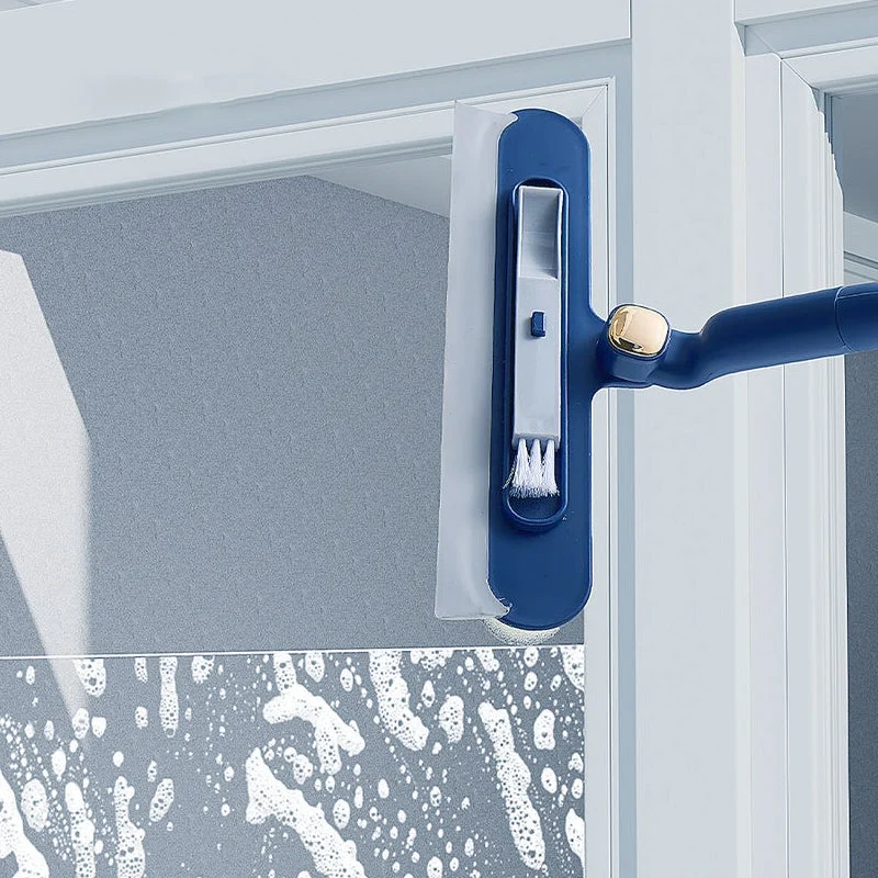 Fensterreiniger für Hochhausfenster (Außenseite von innen) | 2-in-1 Schwamm + Abzieher | Druck verstellbar | Streifenarmes Finish