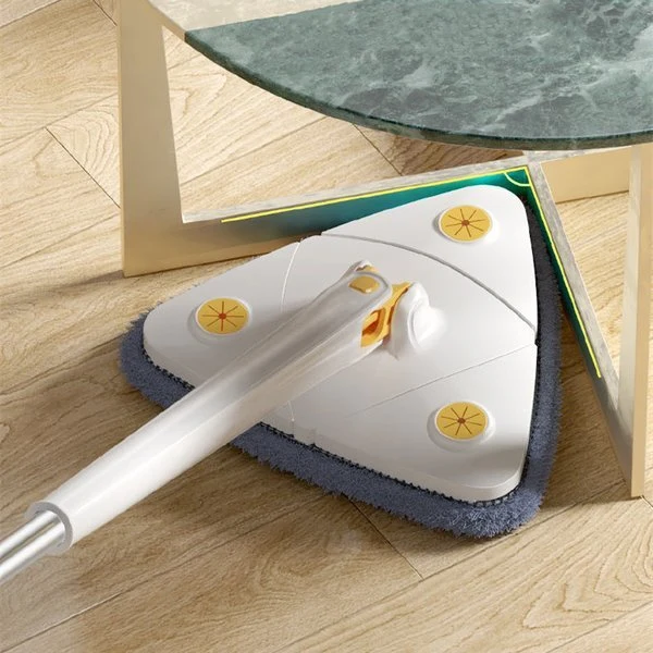Dreieckiger Bodenwischer mit 360° Drehkopf | Mikrofaser Wischmop Set für Ecken & unter Möbeln | Teleskopstiel bis 130 cm